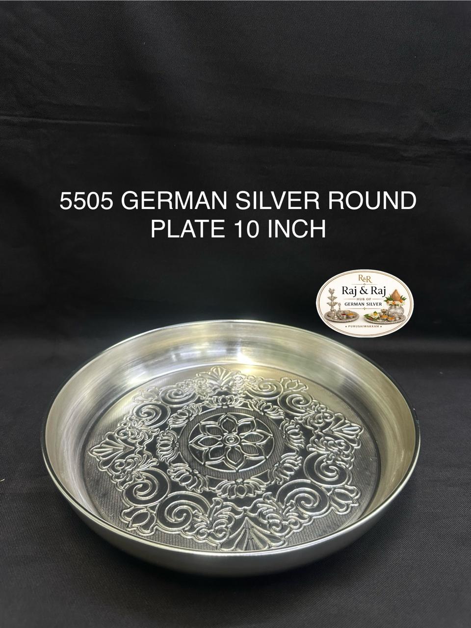 5505 German Silver Pooja Plate 10 Inch