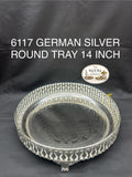 6117 German Silver Round 14 Inch Tray