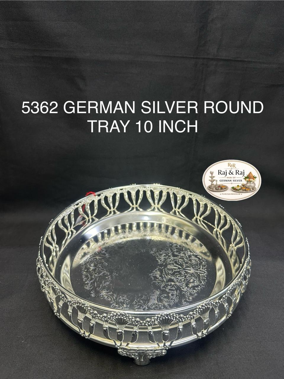 5362 German Silver Round 10 Inch Tray