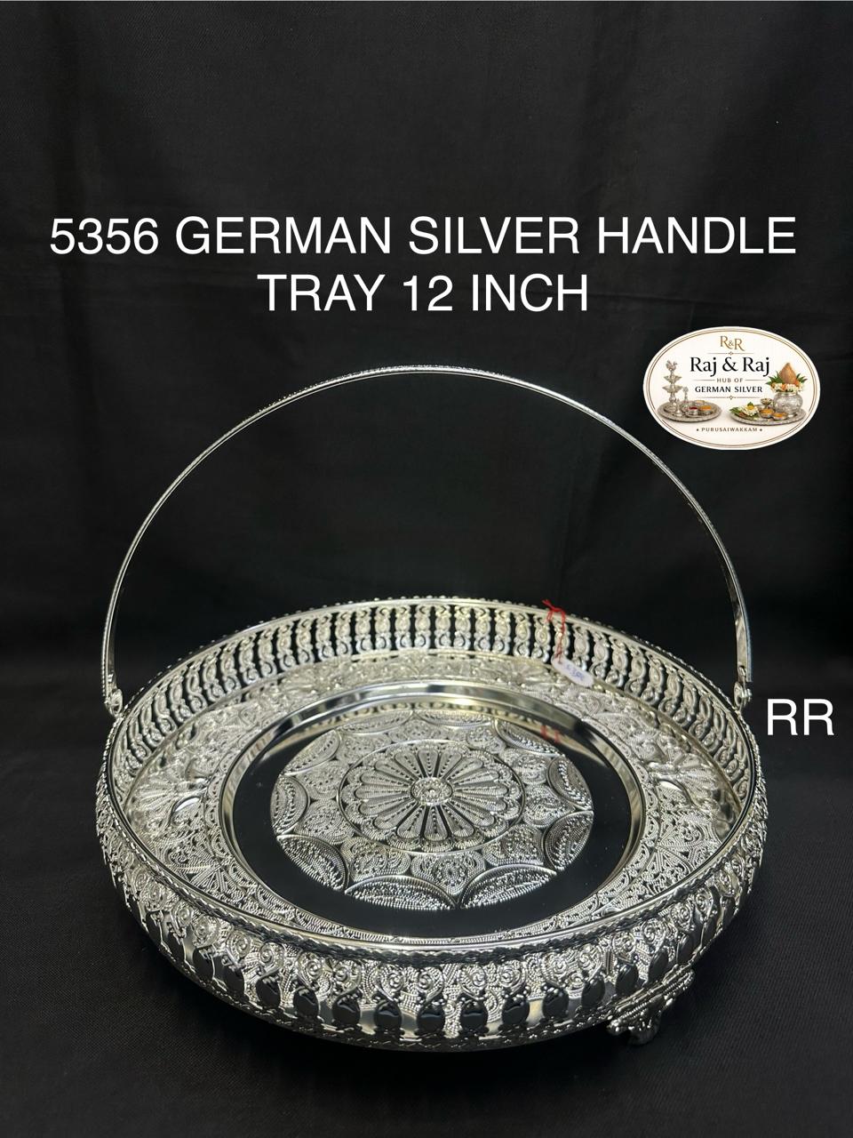 5356 German Silver Handle Tray 12 Inch