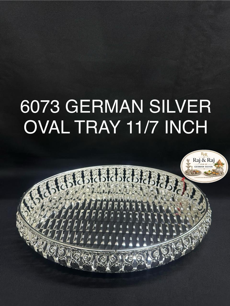 6073 German Silver Oval Tray 11/7 Inch