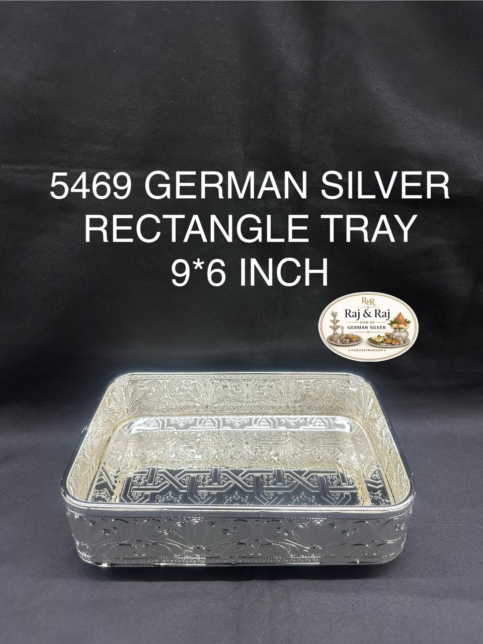 5469 German Silver Rectangle 9*6 Inch