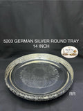 5203 German Silver Round Tray 14 Inch