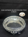 5349 German Silver Round Tray 8 Inch