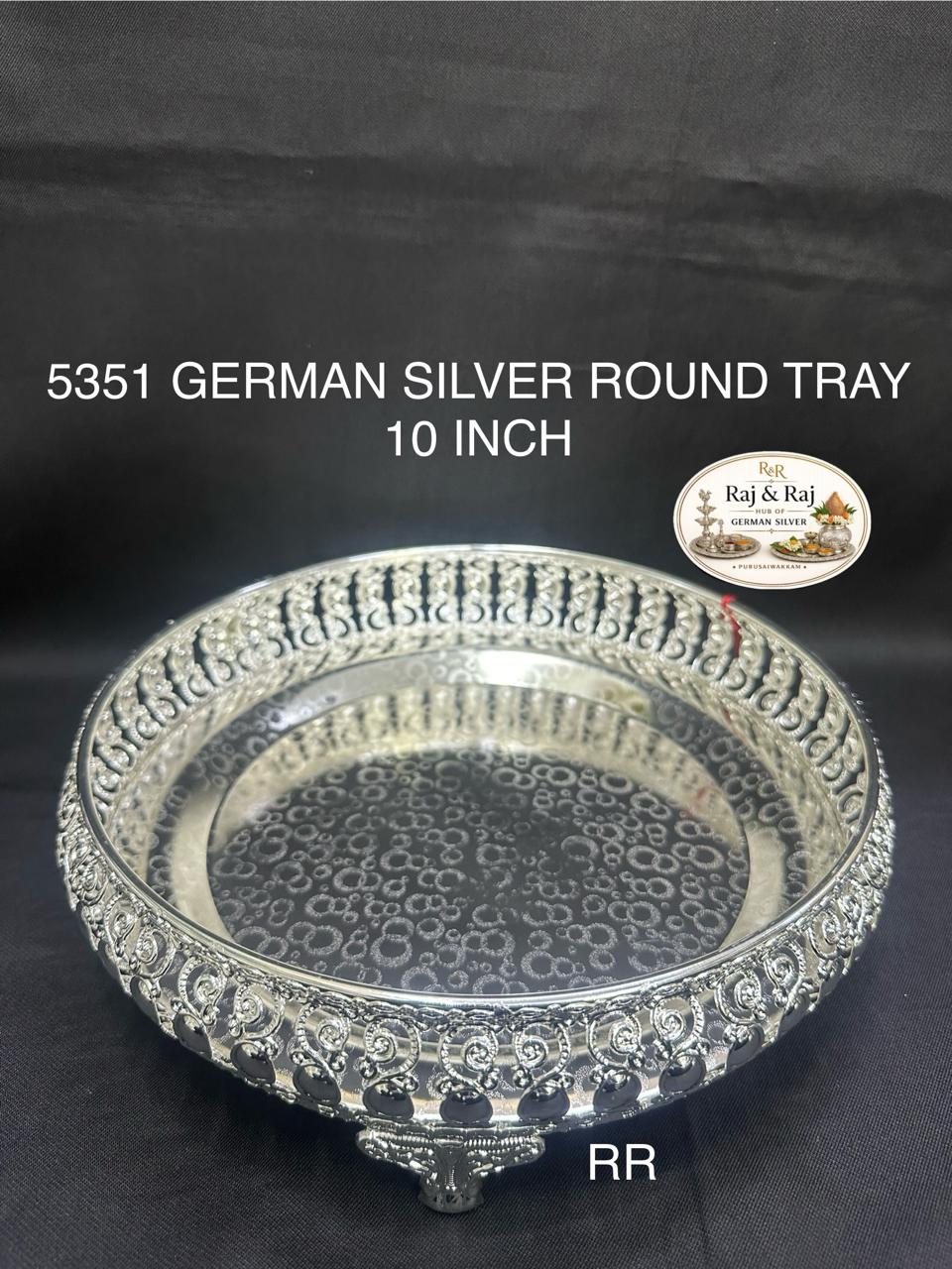 5351 German Silver Round Tray 10 Inch