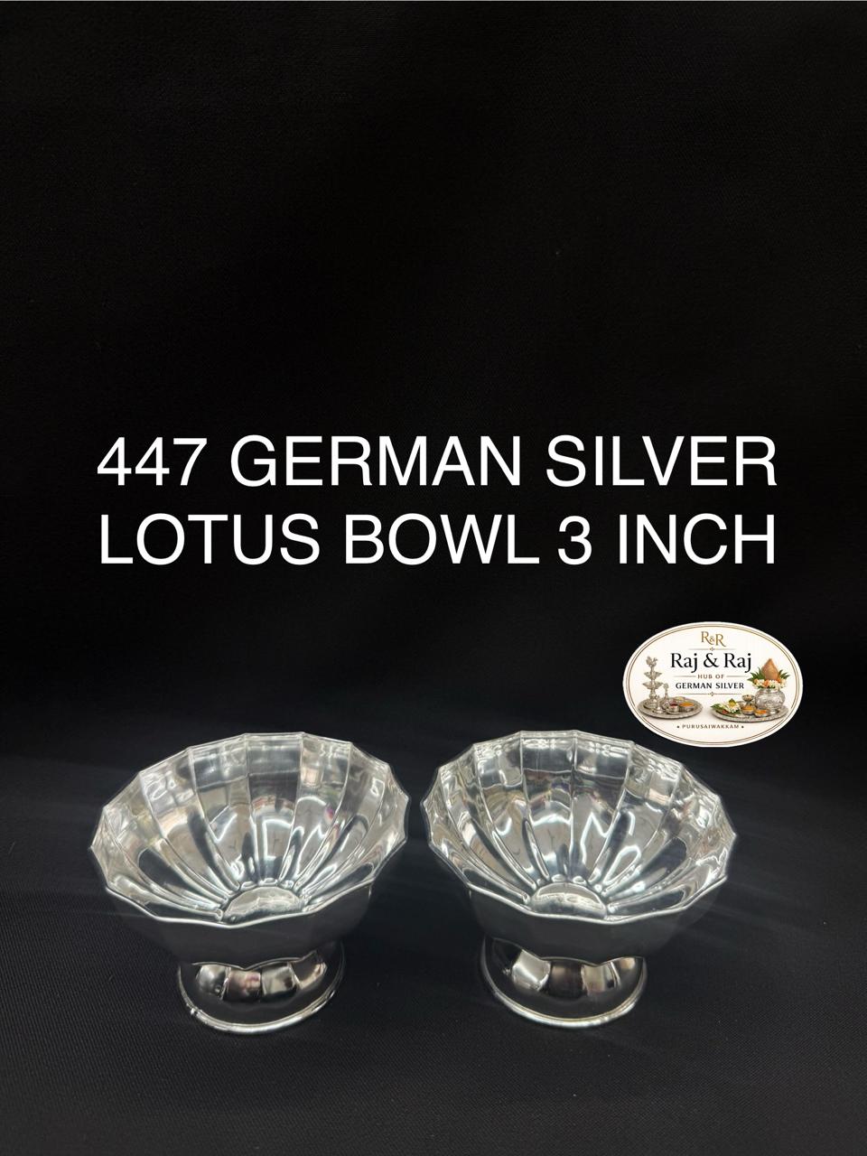 447 German Silver Lotus Bowl 3 Inch