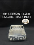 941 German Silver Square Tray 4 Inch