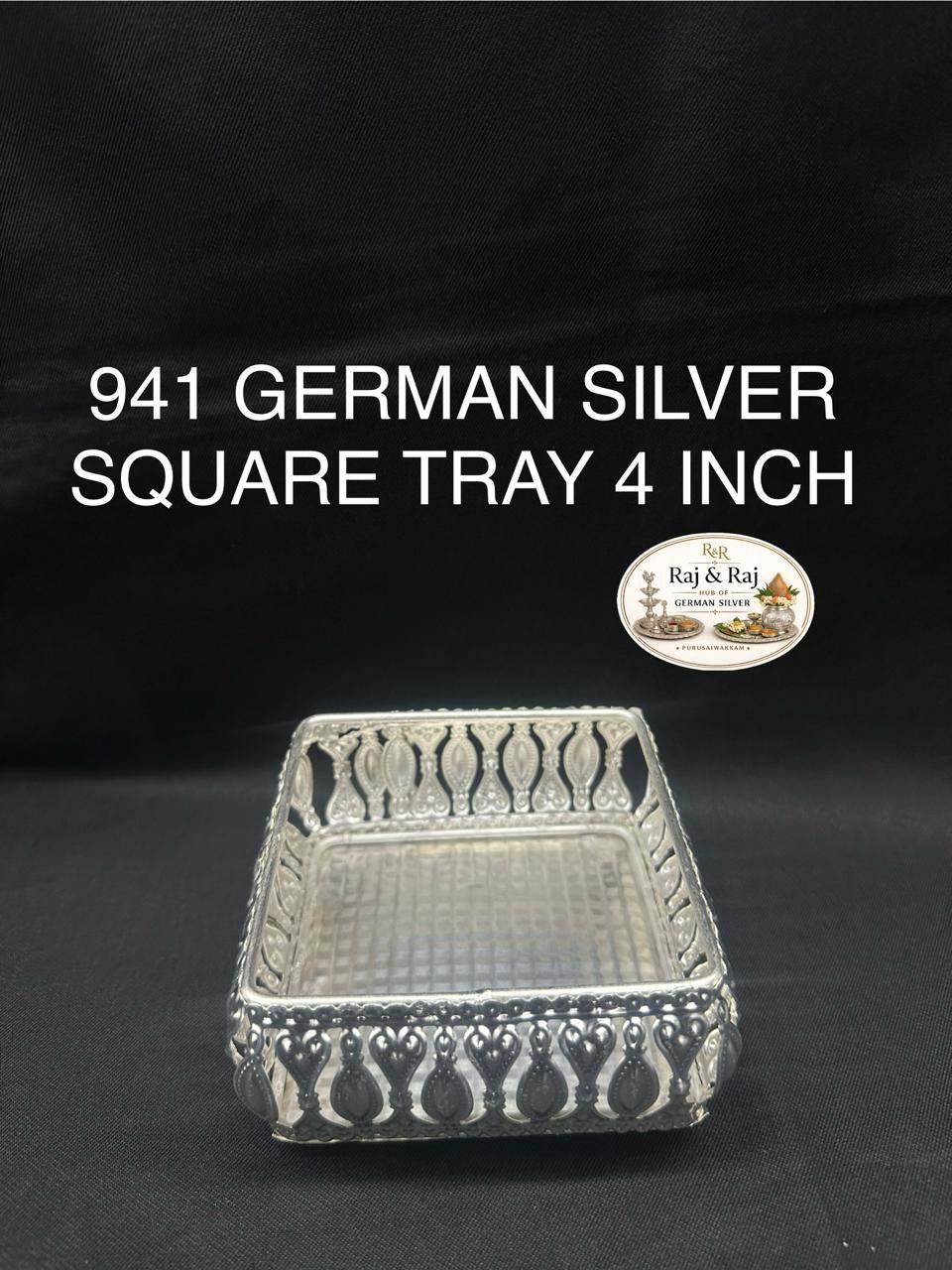 941 German Silver Square Tray 4 Inch