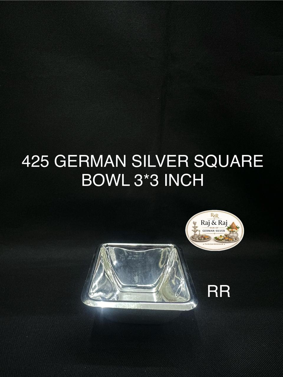 425 German Silver Square Bowl 3*3 Inch