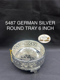 5487 German Silver Round Plate 6 Inch