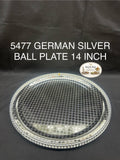 5477 German Silver Ball Pooja Plate 14 Inch