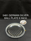 5481 German Silver Ball Pooja Plate 6 Inch
