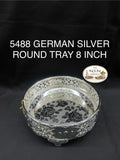 5488 German Silver Round Tray 8 Inch