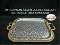 7111 German Silver Double Colour Rectangle Tray 16*13 Inch