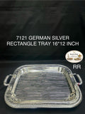7121 German Silver Rectangle Tray 16*12 Inch