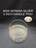 8029 German Silver Flower Basket 5 Inch