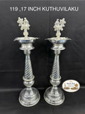 119 German Silver Kuthuvilaku 17 Inch