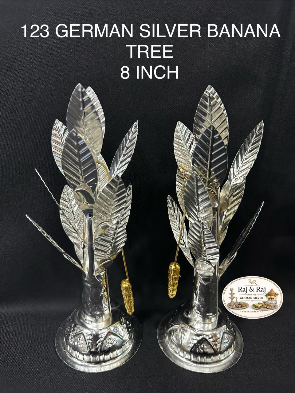 123 German Silver Banana Tree 8 Inch Pair