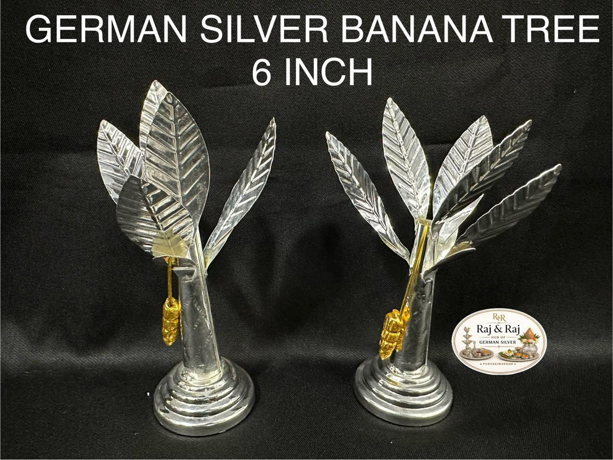 129 German Silver Banana Tree 6 Inch  Pair