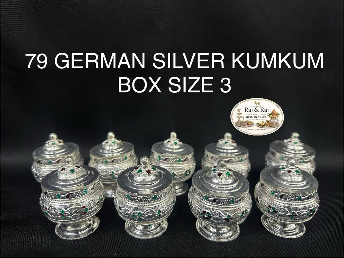 79 German Silver Kumkum Box Size 3