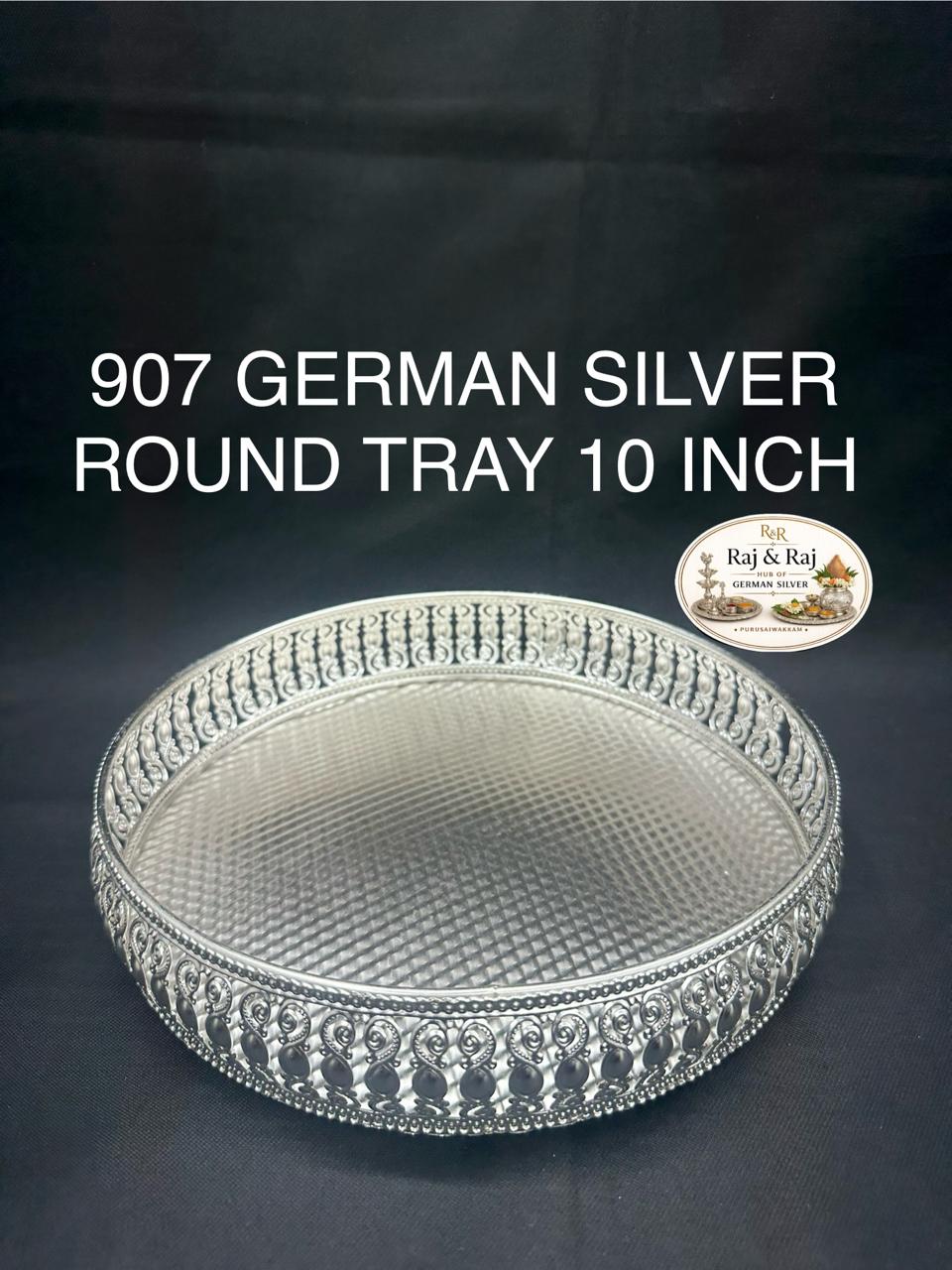 907 German Silver Tray 10 Inch