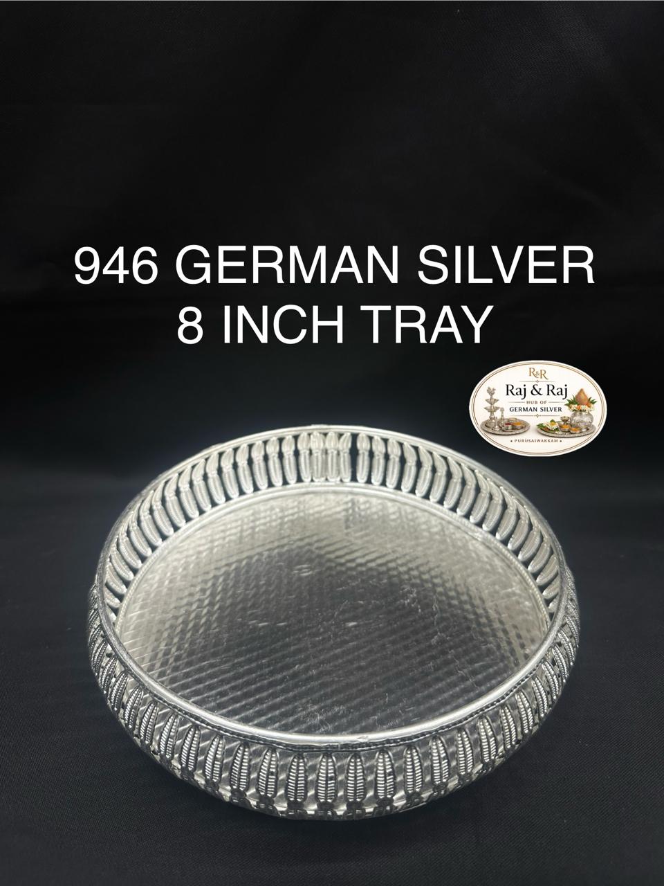 946 German Silver Round 8 Inch Tray