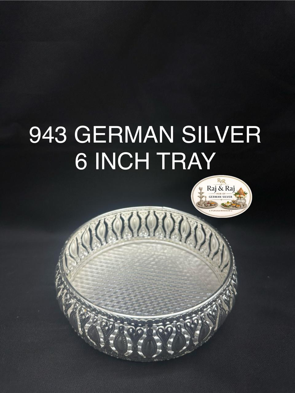 943 German Silver Round Tray 6 Inch