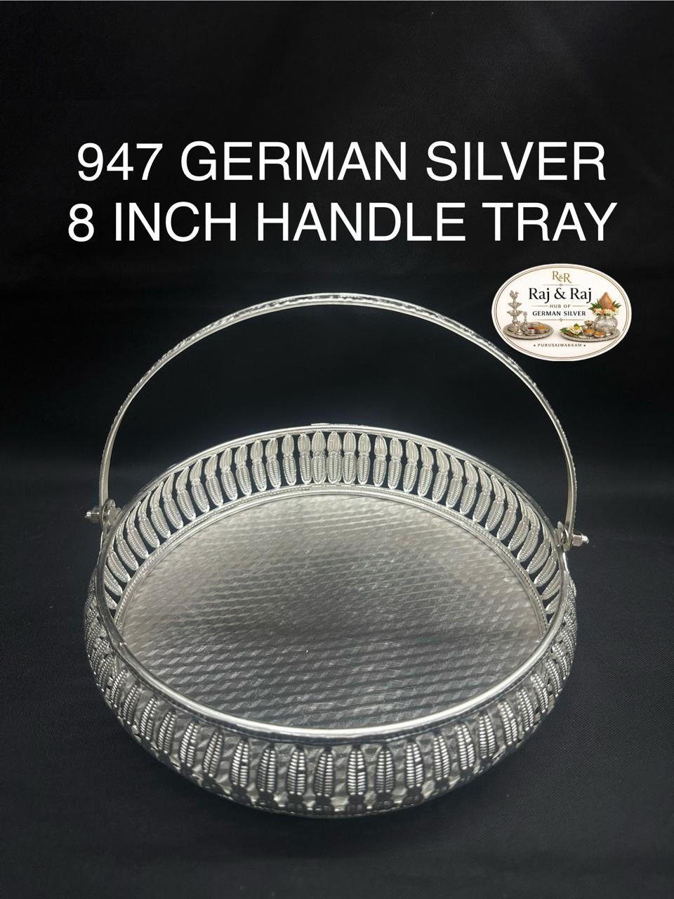 947 German Silver Hnadle Tray 8 Inch