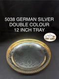 5038 German Silver Double Colour Round Tray 12 Inch
