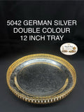 5042 German Silver Double Colour Round Tray 12 Inch