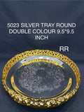 5023 German Silver Double Colour Tray 10 Inch