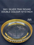 5021 German Silver Double Colour Tray 10 Inch