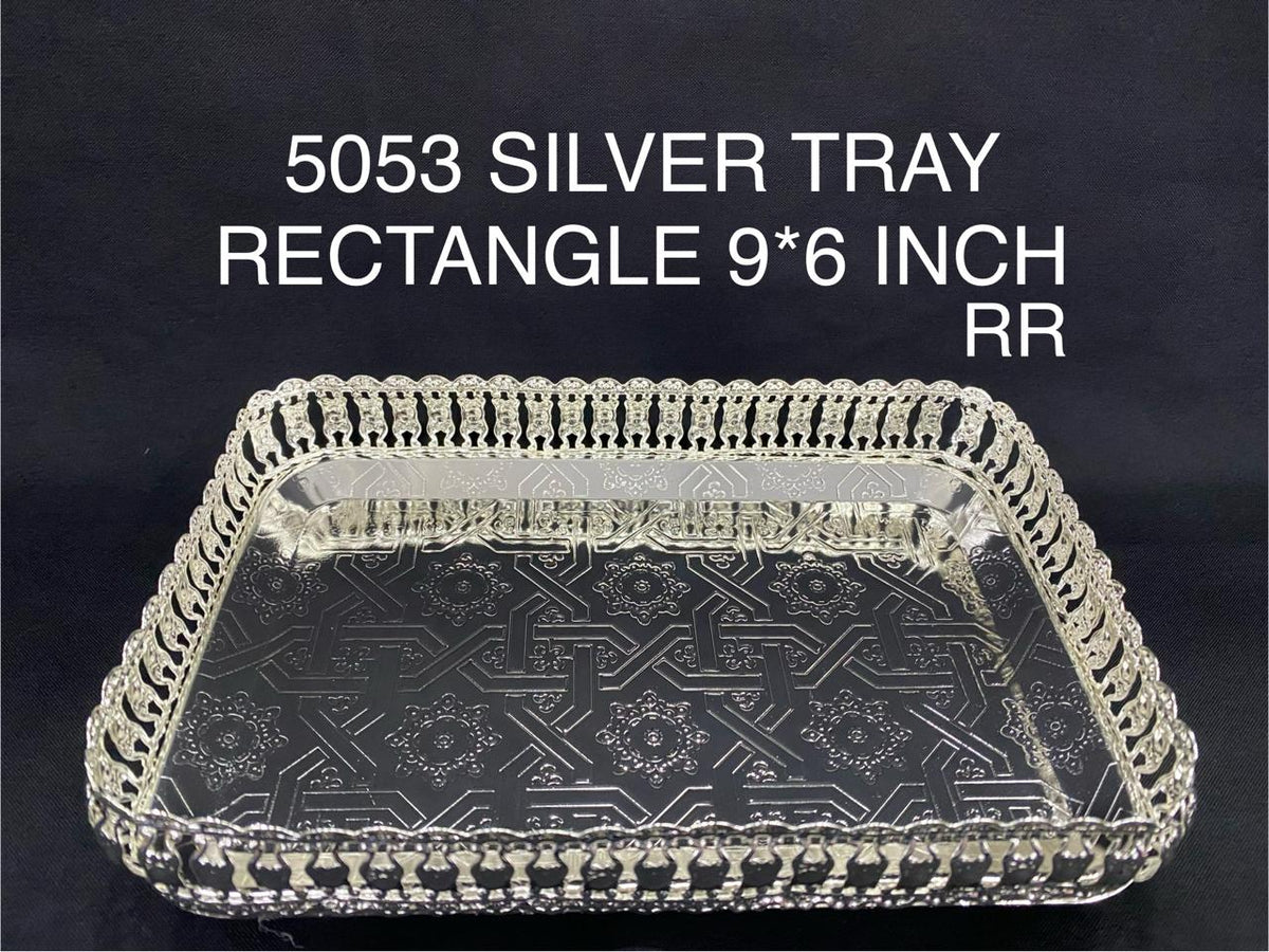 5053 German Silver Rectangle Tray 9*6 Inch