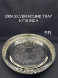 5024 German Silver Round Tray 10 Inch