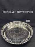 5002 German Silver Round Tray 9*9 Inch