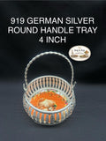 919 German Silver Pichawai Handle Tray 4 Inch