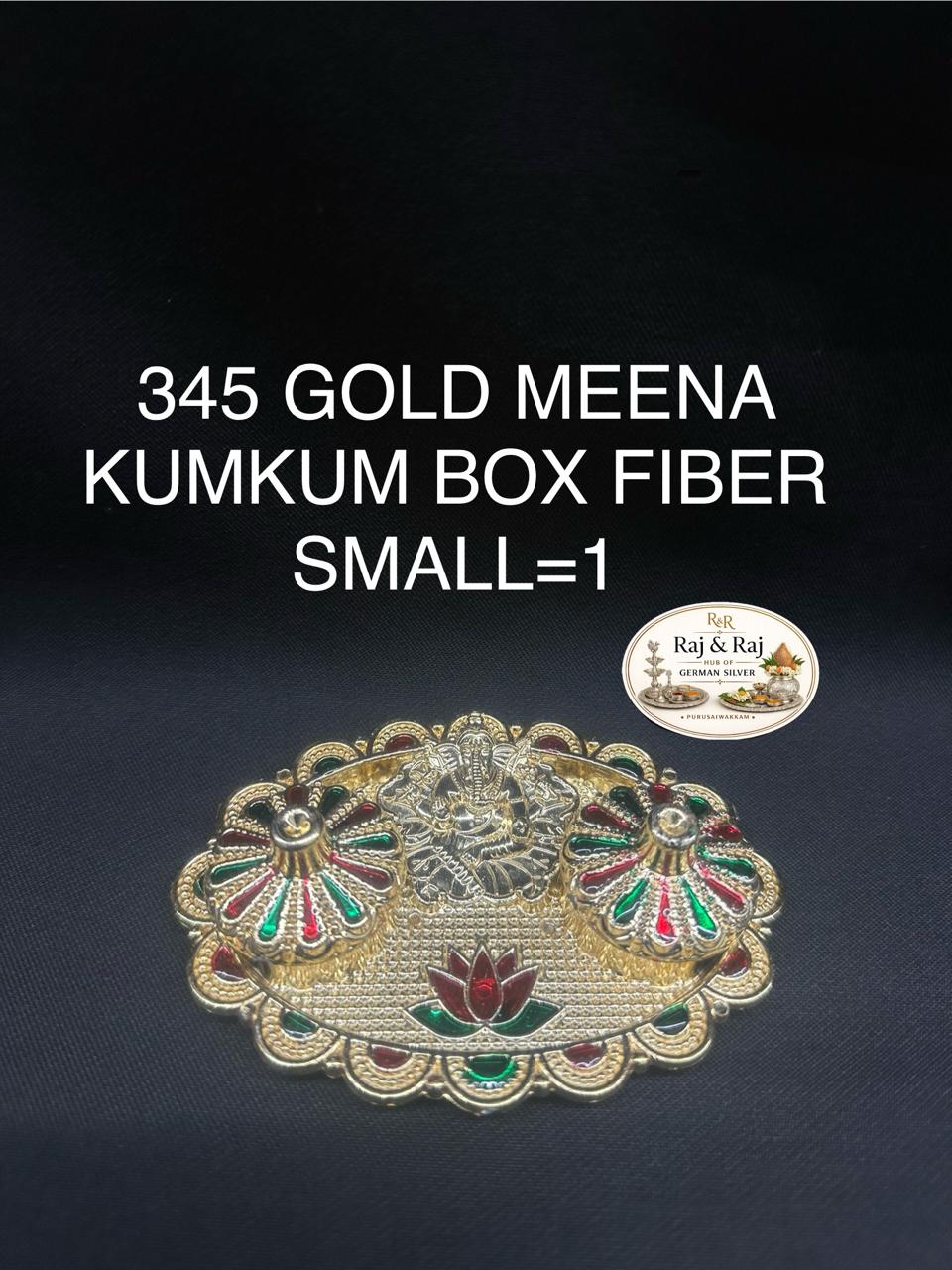 345 Gold Meena Kumkum Box Fiber Small Assorted design