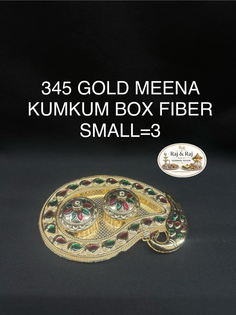 345 Gold Meena Kumkum Box Fiber Small Assorted design