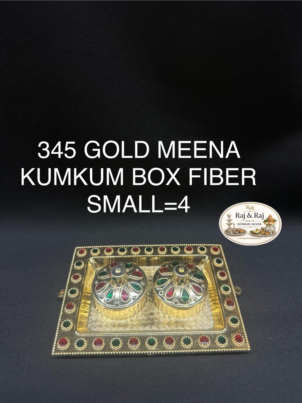 345 Gold Meena Kumkum Box Fiber Small Assorted design