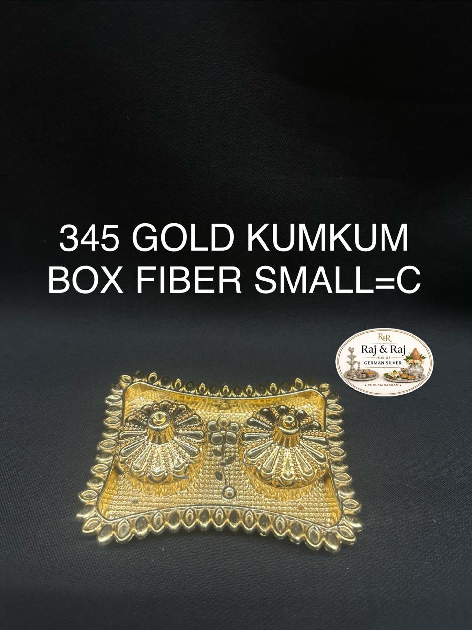 345 Gold Kumkum Box Fiber Small Assorted design