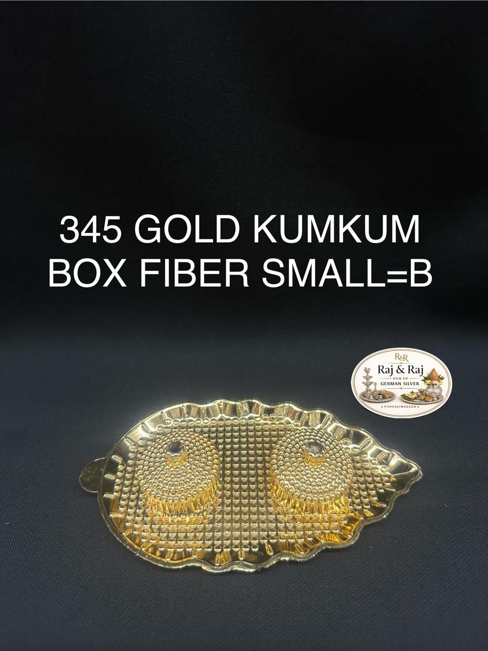 345 Gold Kumkum Box Fiber Small Assorted design