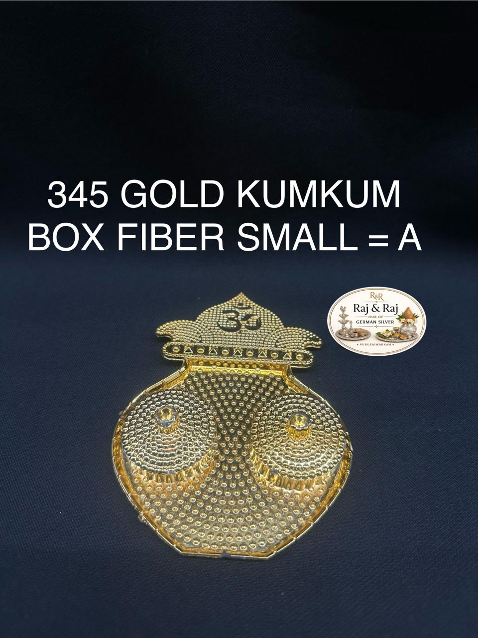 345 Gold Kumkum Box Fiber Small Assorted design
