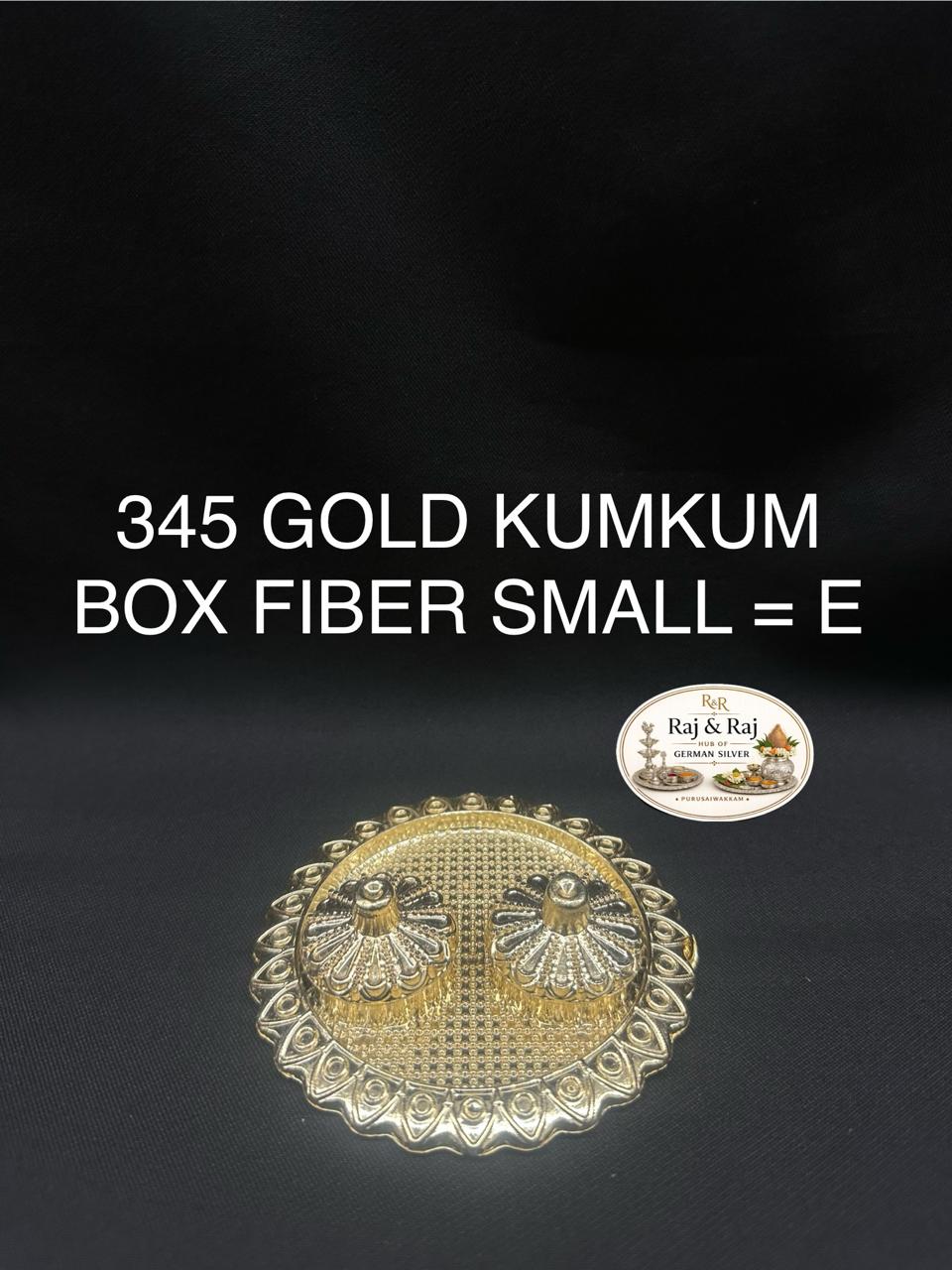 345 Gold Kumkum Box Fiber Small Assorted design