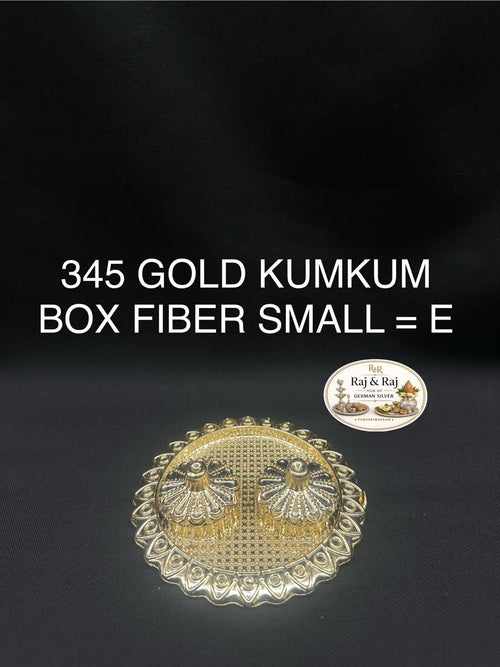 345 Gold Kumkum Box Fiber Small Assorted design