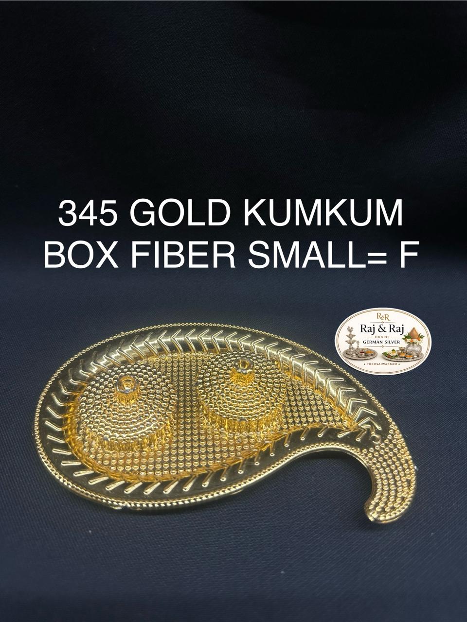 345 Gold Kumkum Box Fiber Small Assorted design