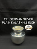 271 German Silver Plain Kalash 4.5 inch
