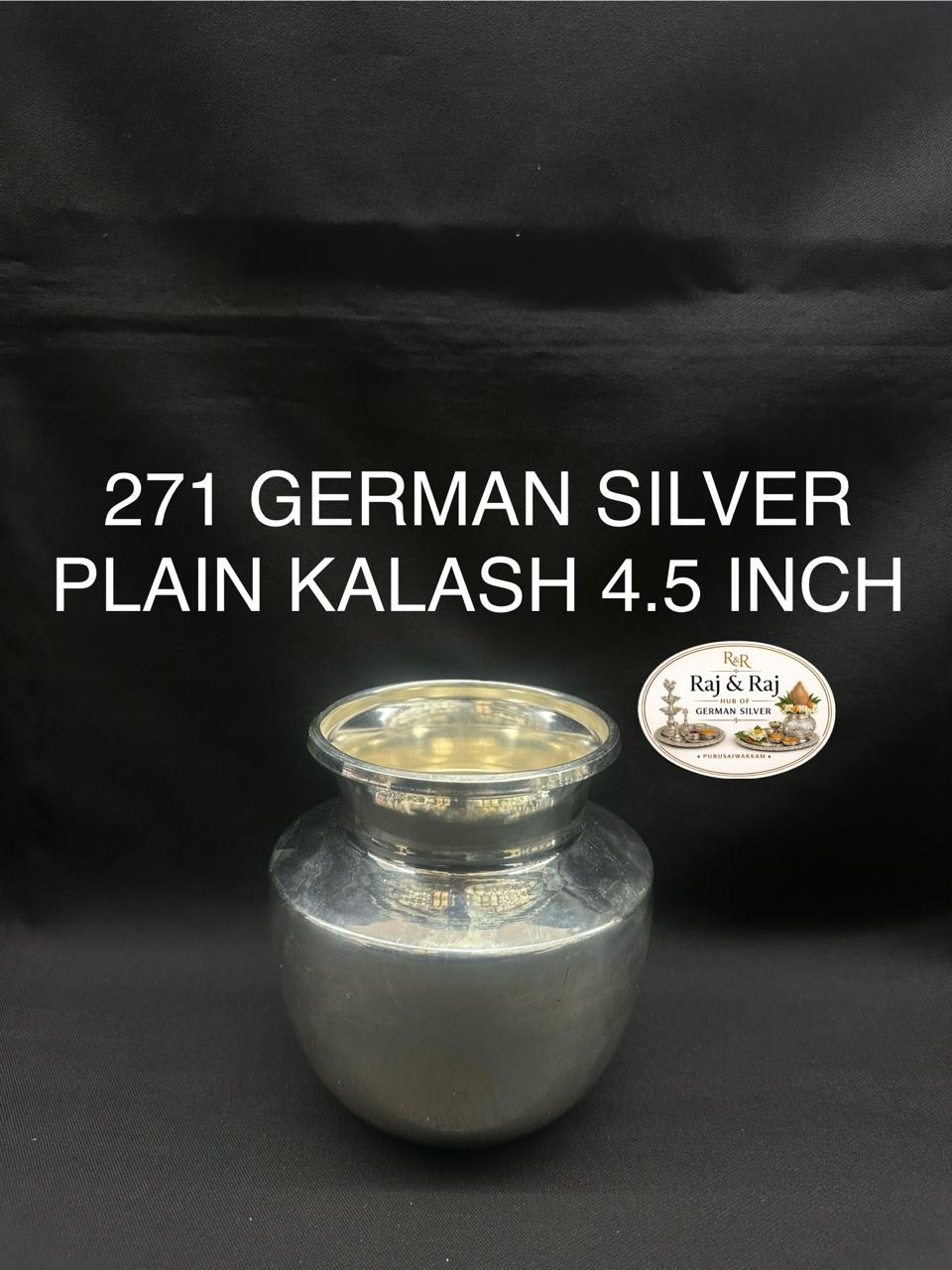271 German Silver Plain Kalash 4.5 inch