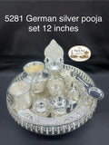 Premium German Silver 11-Piece Pooja Set – 12 Inch | Festive Gift