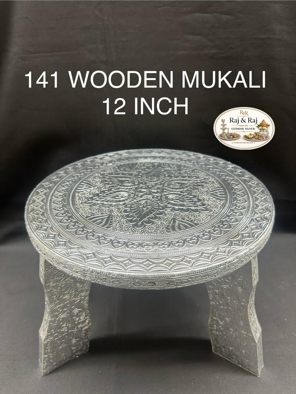 Wooden Mukali Traditional Pooja Stand – 12 Inch | Large Puja Accessory