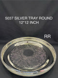 Large German Silver Pooja Tray – 12 Inch | Handcrafted Puja Plate